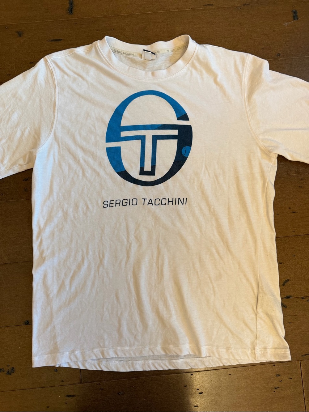Sergio Tacchini White Tee with Blue Logo